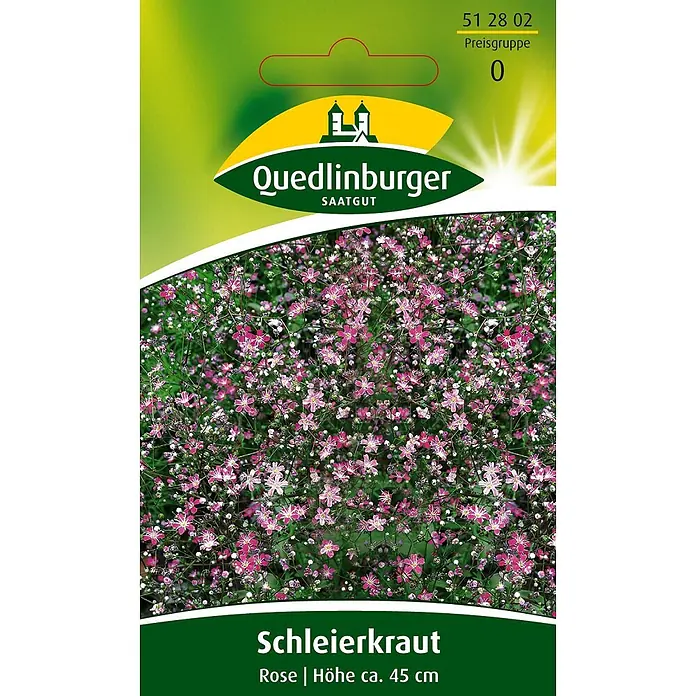Quedlinburger SAATGUT Schleierkraut Rose -  - Samentüte für Schleierkraut 'Rose' mit rosafarbenen Blüten, Wuchshöhe ca. 45 cm.