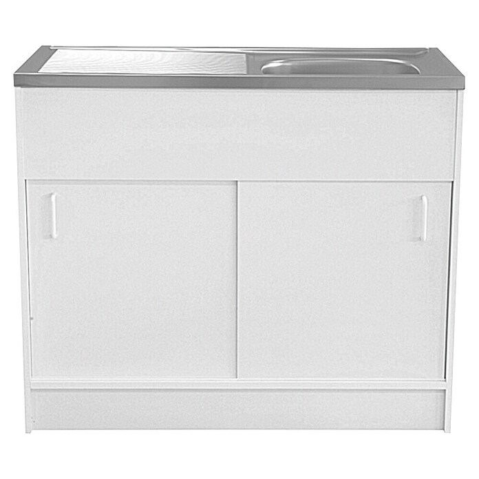 Respekta Kuhinjski modul s koritom Samara 60 S  (100 x 60 cm, Bela, Vrsta vrat: Drsna vrata) | 4177 - Komplettspülen | DCFA - Küchenmöbel und Zubehör | DCF - Küche | DC - Sanitärinstallation | D - Sanitär | BAUHAUS