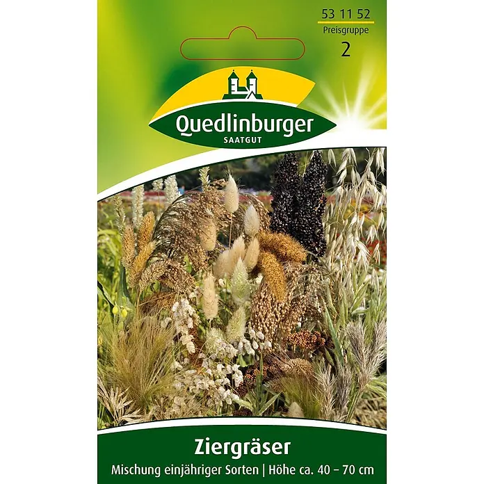 Quedlinburger SAATGUT Ziergräser Mischung -  - Quedlinburger Ziergräser-Saatgutpackung. Mischung einjähriger Sorten, Höhe ca. 40-70 cm.