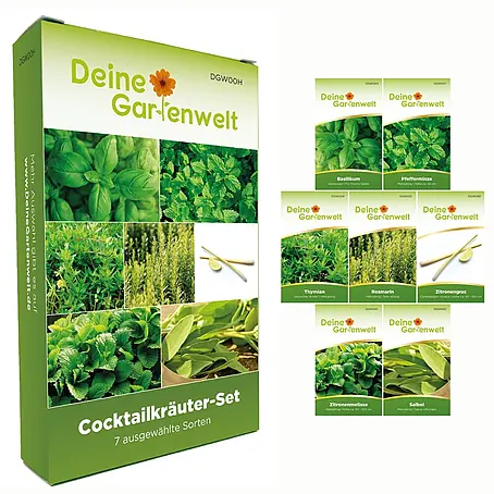 Deine Gartenwelt Cocktailkräutersamen-Set mit 7 Sorten