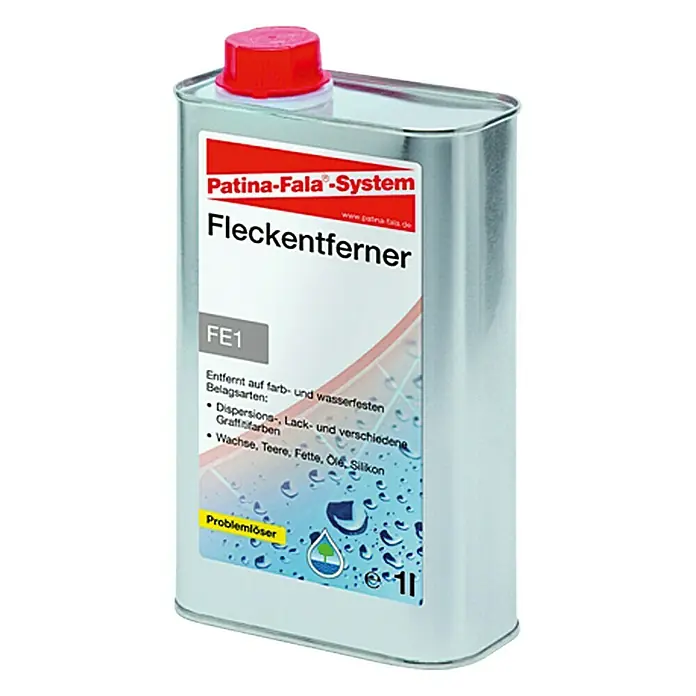 Patina-Fala Fleckenentferner - 1 l - Produktbild eines Fleckenentferners der Marke Patina-Fala-System, ein effektiver Reiniger für verschiedene Oberflächen und Fleckenarten.