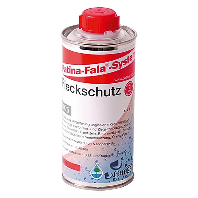 Patina-Fala Fleckschutz - 250 ml - Dose Patina-Fala Fleckschutz für Keramik, Stein und mehr. Effektiver Schutz vor Schmutz und Flecken mit Nanopartikeln.