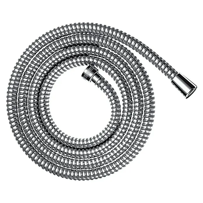 Hansgrohe Brauseschlauch Metaflex - Länge: 125 cm, Anschlüsse: ½″, Kunststoff - Spiralförmiger Duschschlauch aus Metall, glänzend und flexibel, für Badezimmerarmaturen.\n