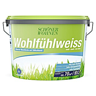 SCHÖNER WOHNEN-Farbe Wandfarbe Wohlfühlweiß (Weiß, Matt, 10 l, Konservierungsmittelfrei)