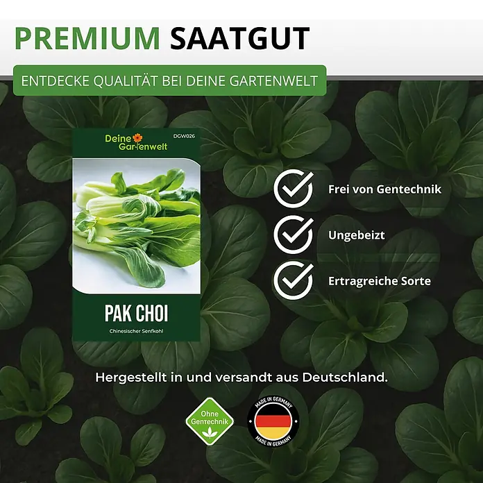 Deine Gartenwelt Pak Choi -  - Premium Pak Choi Saatgut von Deine Gartenwelt. Gentechnikfrei, unbehandelt, ertragreich und aus Deutschland.