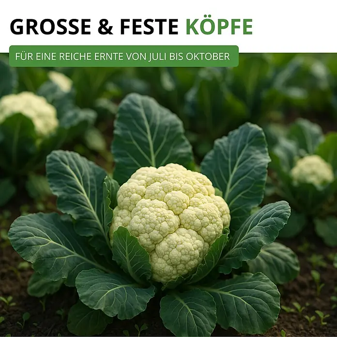Deine Gartenwelt Blumenkohl Erfurt -  - Großer, fester Blumenkohl für reiche Ernte von Juli bis Oktober.