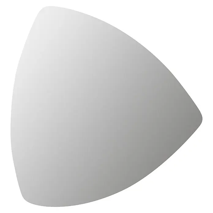 Espejo con luz Rouse - 80 x 80 cm, Blanco neutro, Función Touch - Forma asimétrica gris degradado con bordes suaves y redondeados.