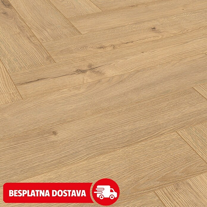 LOGOCLIC Vinto Laminat Herringbone Galaxy  (Smeđa, Rustikalni pod, 630 x 126 x 8 mm) | BAUHAUS