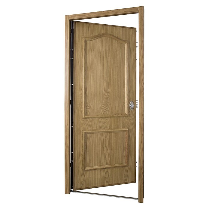 SegureStil Puerta de entrada Acorazada S105 Serie V Interior (90 x 206 cm, Apertura: Izquierda, Roble claro)