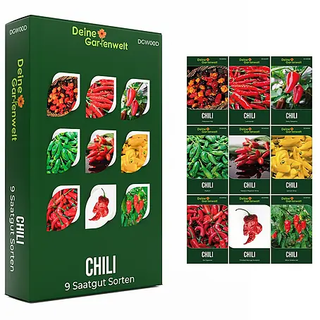 Deine Gartenwelt Chilisamen-Set mit 9 Sorten