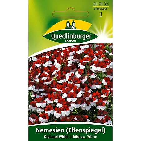Quedlinburger SAATGUT Nemesie (Elfenspiegel) Red and White