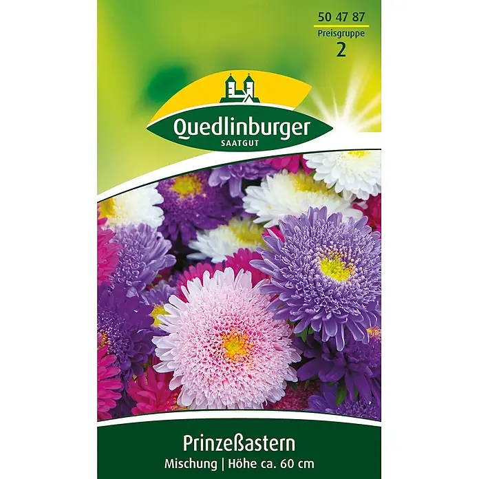 Quedlinburger SAATGUT Prinzeß-Astern Mischung -  - Quedlinburger Prinzeßastern Samenmischung, bunte Blüten, ca. 60 cm hoch.