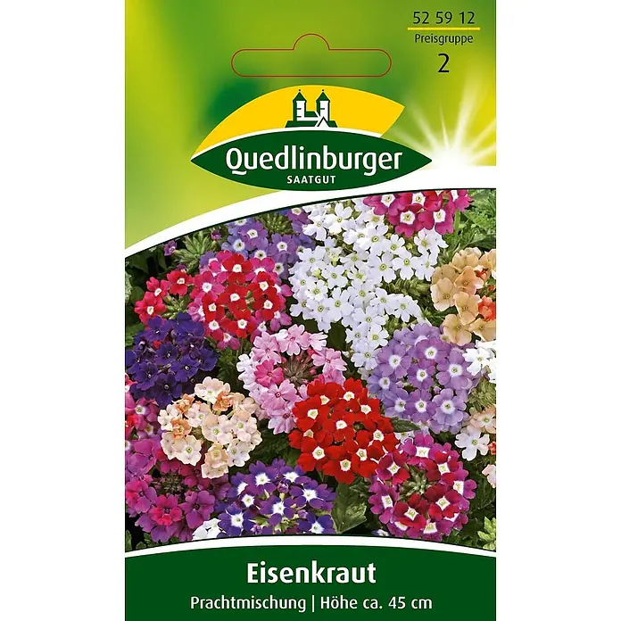 Quedlinburger SAATGUT Eisenkraut -  - Quedlinburger Eisenkraut-Samenpackung mit einer Prachtmischung bunter Blüten.