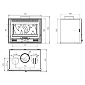Insert Tracia (L x An x Al: 47 x 70 x 57 cm, 9,3 kW, 230 m³, Antracita) | BAUHAUS