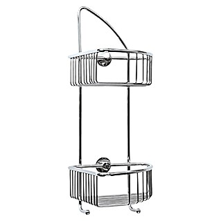 Tesa Cesta de baño angular DK210 (18 x 20,5 x 42,5 cm, 2 pisos, Cromo)