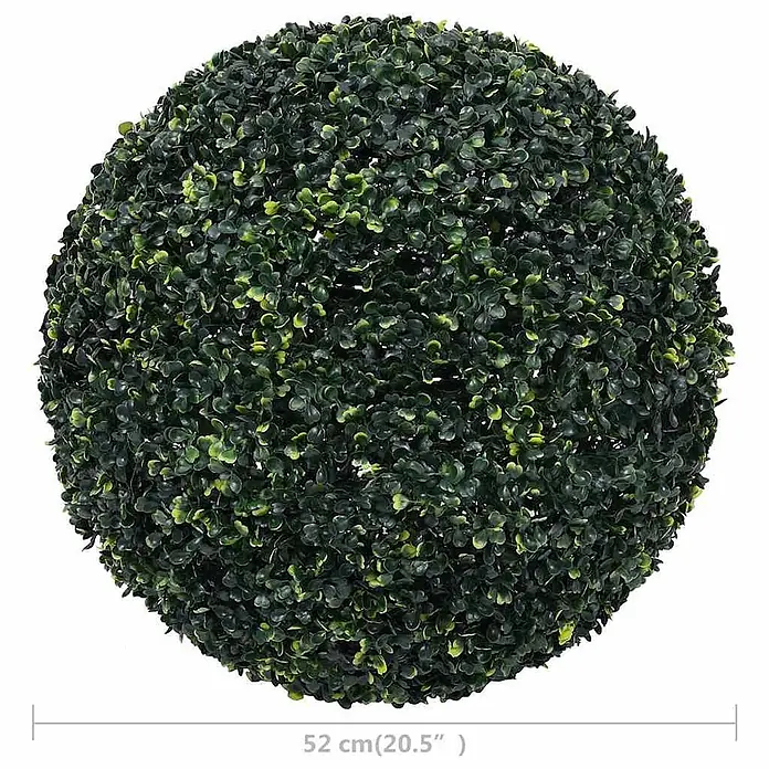 VidaXL Kunstpflanze - Höhe: 52 cm, Blütenfarbe: Grün - 52 cm (20,5") grüne künstliche Buchsbaumkugel.
