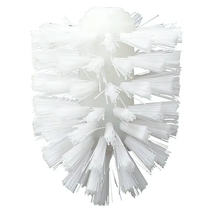 Tesa Cabezal de escobilla de recambio - Blanco - Primer plano de un cepillo de baño blanco, con cerdas dispuestas en un patrón circular para limpiar eficazmente la taza.