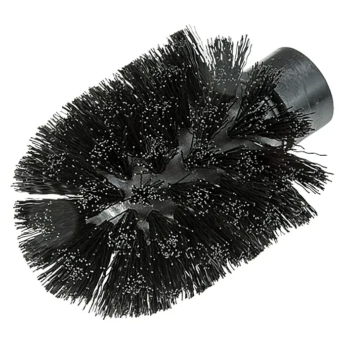 Tesa Ersatzbürstenkopf - Schwarz - Detailaufnahme einer schwarzen Toilettenbürste mit Borsten und Griffstück, ideal für die Reinigung Ihres Badezimmers.