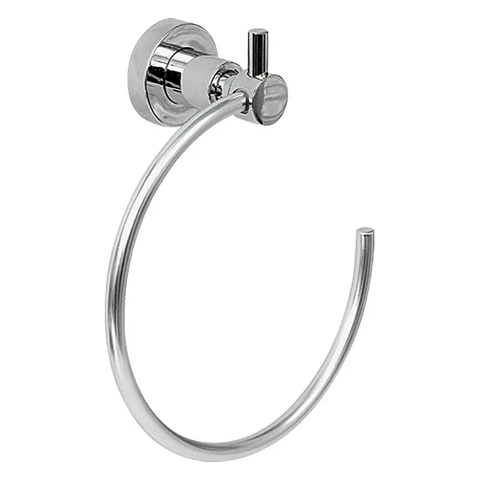 Tesa Loxx Toallero de anilla - Tipo de montaje: Pegado, Cromado - Un toallero redondo cromado brillante montado en la pared. Ideal para baños y aseos de invitados.