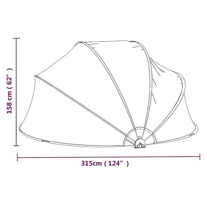 VidaXL Bodenschutzplane - Passend für: Poolschutz vor Sonne und Regen, Durchmesser: 315 cm, L x B: 315 x 0 cm - Weißes ausziehbares Sonnendach mit Metallrahmen, ideal für Schatten im Freien.
