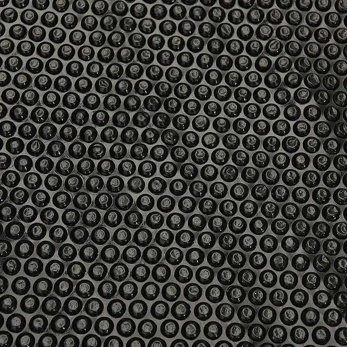 VidaXL Bodenschutzplane - Passend für: Rundes Schwimmbad, Durchmesser: 455 cm, L x B: 455 x 455 cm, Material: Kunststoff - Dunkelgraue, strukturierte Matte mit vielen kleinen, runden, erhabenen Blasen, möglicherweise eine Poolabdeckung.