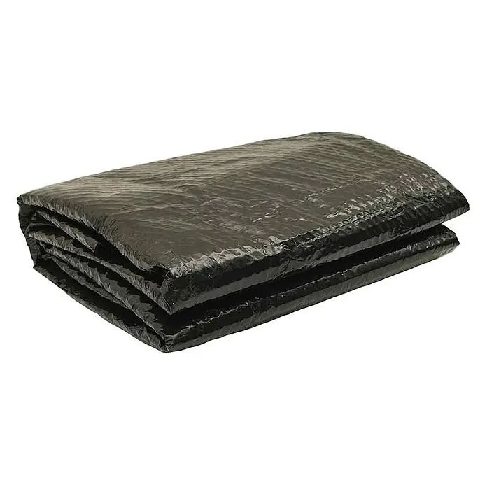 vidaXL Solarfolie für Pool Schwarz 356 x 356 cm Polyethylen -  - Gefaltete schwarze Kunststoffplane mit strukturierter Oberfläche, geeignet zum Abdecken oder Schützen.