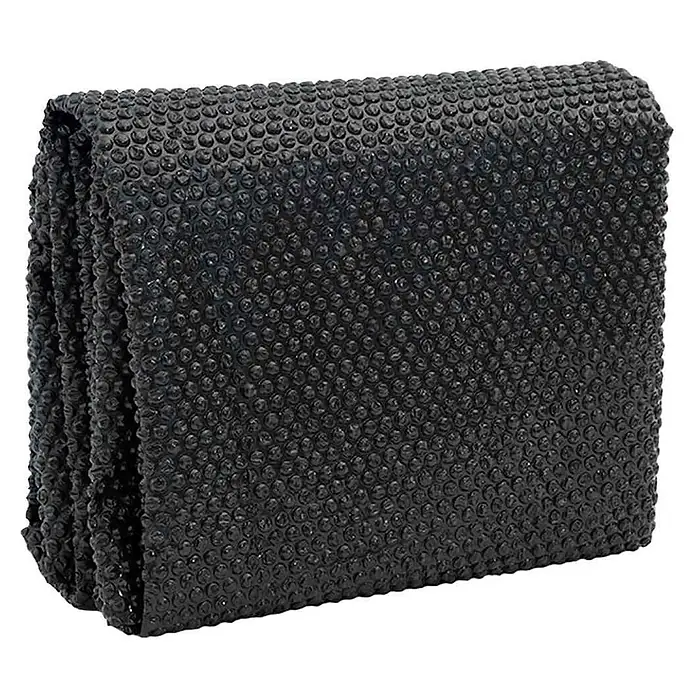 vidaXL Solarfolie für Pool Schwarz 381 x 381 cm Polyethylen -  - Gefaltete schwarze Solar-Poolabdeckung mit genoppter Oberfläche.