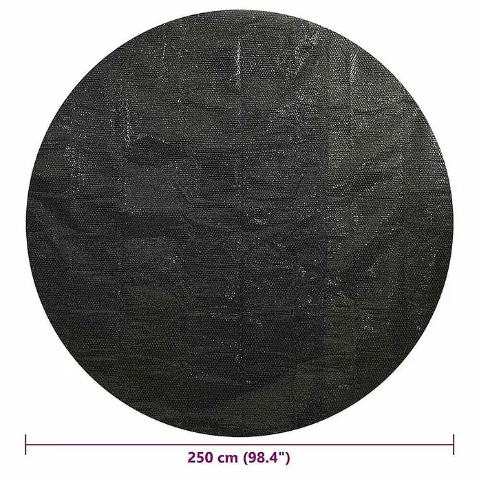 vidaXL Solarfolie für Pool Schwarz 250 x 250 cm Polyethylen -  - Runde schwarze Abdeckung mit Textur, 250 cm (98,4") Durchmesser.