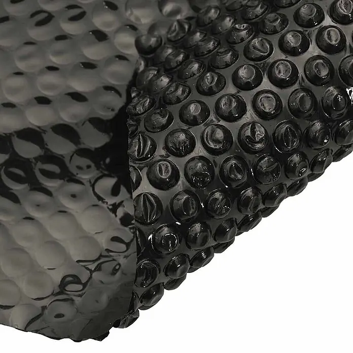 vidaXL Solarfolie für Pool Schwarz 417 x 417 cm Polyethylen -  - Schwarzes Blasenstruktur-Material, wahrscheinlich eine Solar-Poolabdeckung, mit isolierender Oberfläche.