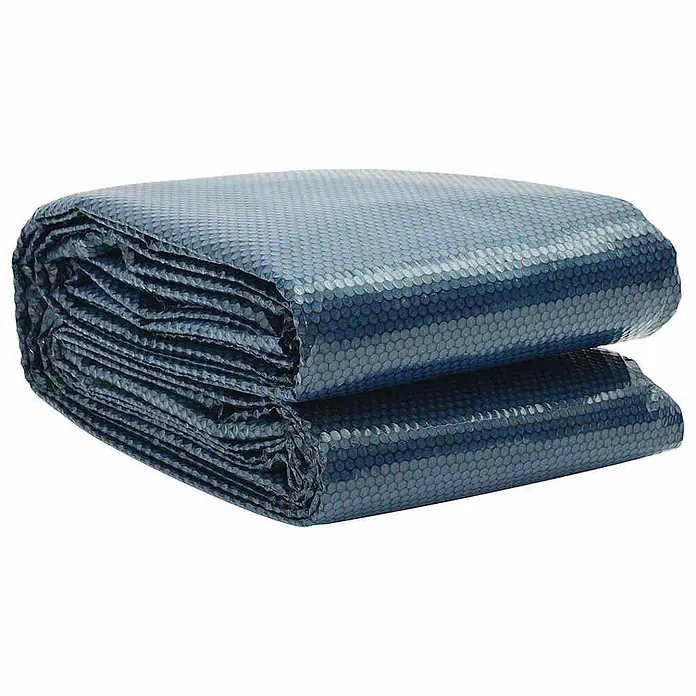vidaXL Solarfolie für Pool Schwarz 450 x 220 cm Polyethylen -  - Gefaltete blaue Poolabdeckung mit Wabenstruktur.