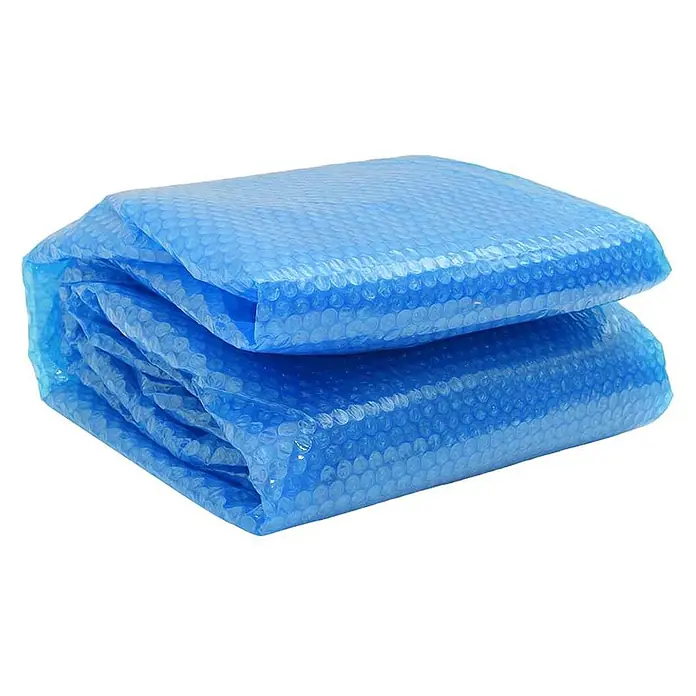vidaXL Solarfolie für Pool Blau 455 x 455 cm Polyethylen -  - Gefaltete blaue Solar-Poolabdeckung mit Blasenstruktur.