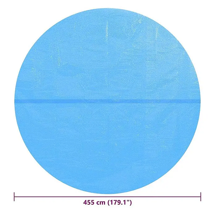 vidaXL Solarfolie für Pool Blau 455 x 455 cm Polyethylen -  - Blaue, runde, strukturierte Poolabdeckung mit horizontaler Naht.