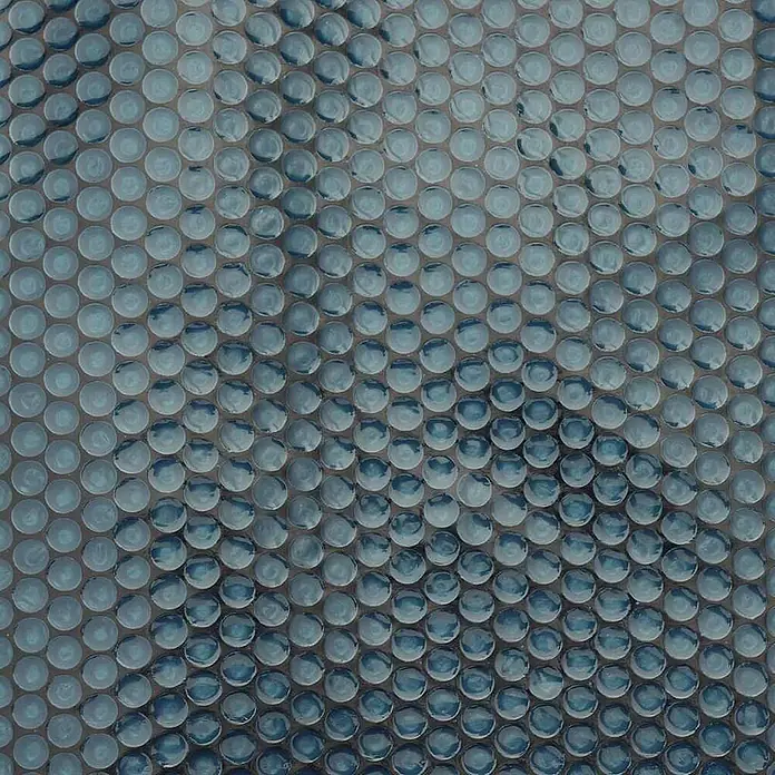 vidaXL Solarfolie für Pool Schwarz 356 x 356 cm Polyethylen -  - Blaue glänzende Glas-Penny-Round-Mosaikfliesen.