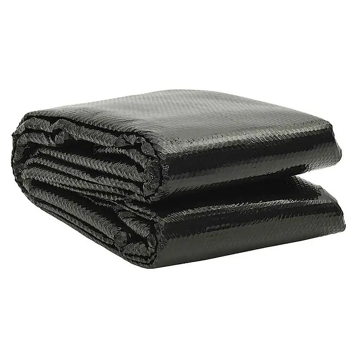 vidaXL Solarfolie für Pool Schwarz 600 x 400 cm Polyethylen -  - Gefaltete schwarze Solar-Poolabdeckung mit strukturierter Blasenoberfläche.