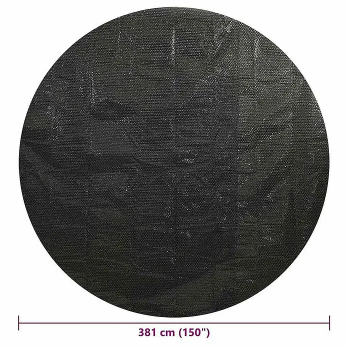 vidaXL Solarfolie für Pool Schwarz 381 x 381 cm Polyethylen -  - Große runde, schwarze Schutzabdeckung mit strukturierter Oberfläche, 381 cm (150 Zoll) Durchmesser.