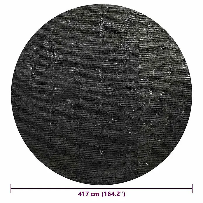 vidaXL Solarfolie für Pool Schwarz 417 x 417 cm Polyethylen -  - Rundes schwarzes strukturiertes Abdeckplane, 417 cm (164,2") Durchmesser.