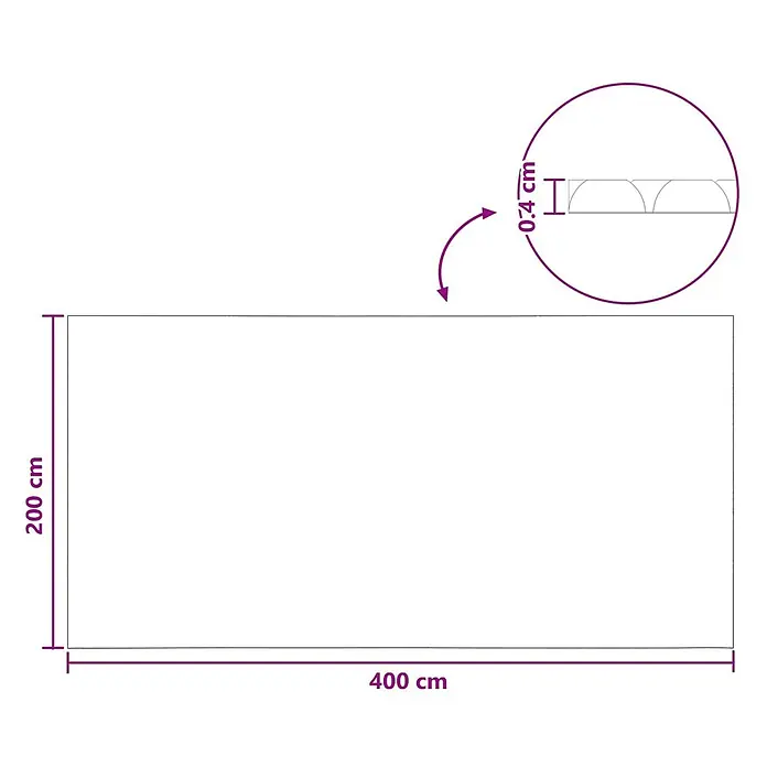 vidaXL Solarfolie für Pool Schwarz 400 x 200 cm Polyethylen -  - Rechteckiges Produkt, 400x200 cm, mit einer Dicke von 0,4 cm.