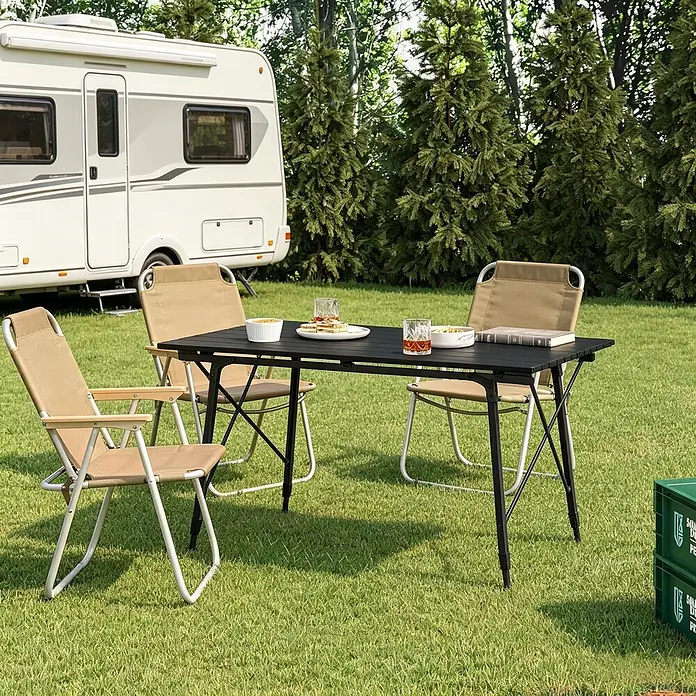 SONNENH Balkontisch höhenverstellbar 120 x 68,5 x 78,5 cm Schwarz online kaufen bei BAUHAUS