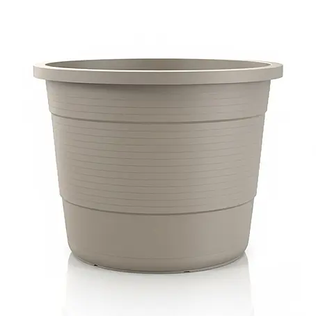 Plastard  Pflanztopf Ø 46 cm rund – Seidengrau – Pflanzkübel 42 Liter