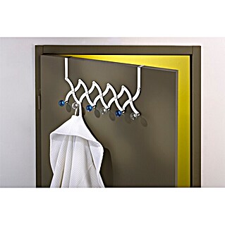 Mottez Garderobenhaken (L x B x H: 20 x 4,5 x 25 cm, Aluminium, Grau/Blau)