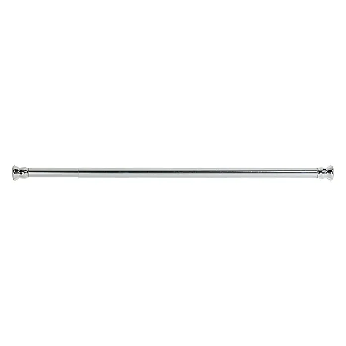Venus Duschvorhangstange - 70 cm - 115 cm, Durchmesser: 28 mm, Chrom - Verstellbare Duschvorhangstange in Chromoptik mit dekorativen Endstücken für Badezimmer, einfache Installation ohne Bohren.