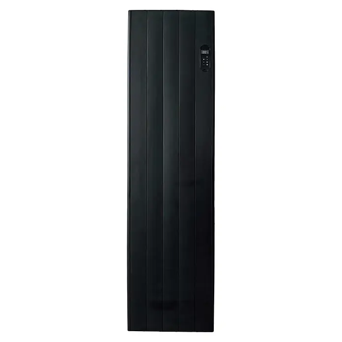 Purline Emisor térmico con WiFi Cenit B1000 - 1.000 W, Negro, 5 x 44 x 160 cm, Seco - Radiador eléctrico vertical negro con diseño de paneles y pantalla de control digital.