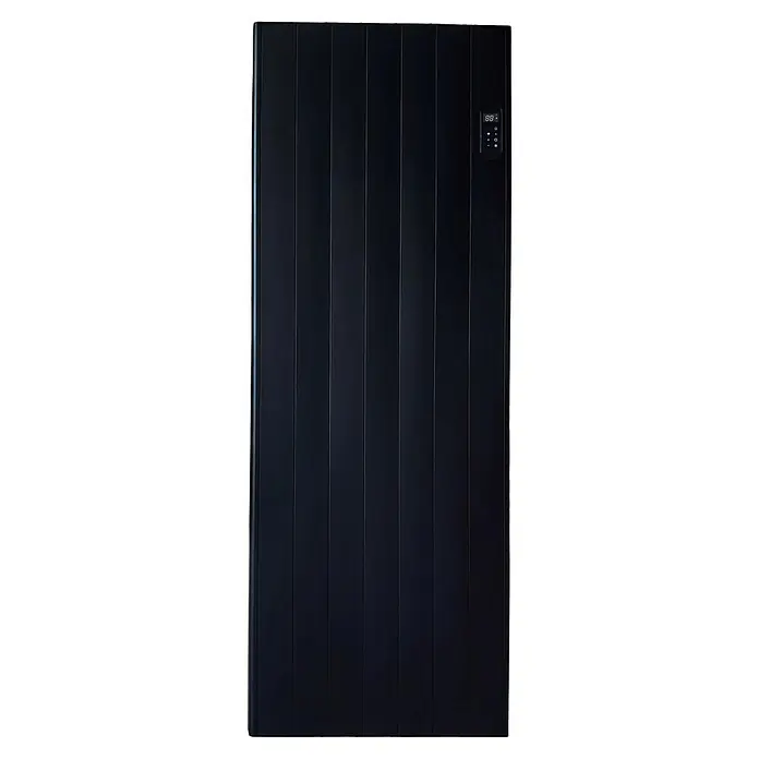 Purline Emisor térmico con WiFi Cenit B2000 - 2.000 W, Negro, 5 x 60 x 160 cm, Seco - Radiador eléctrico negro con paneles verticales y panel de control digital.