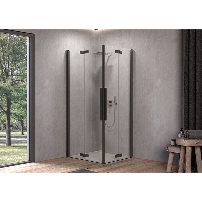 Kolpa San Tuš kabina Polaris Fold Q 90 B/1  (Š x V: 90 x 200 cm, Debljina stakla: 6 mm, Crna) | BAUHAUS