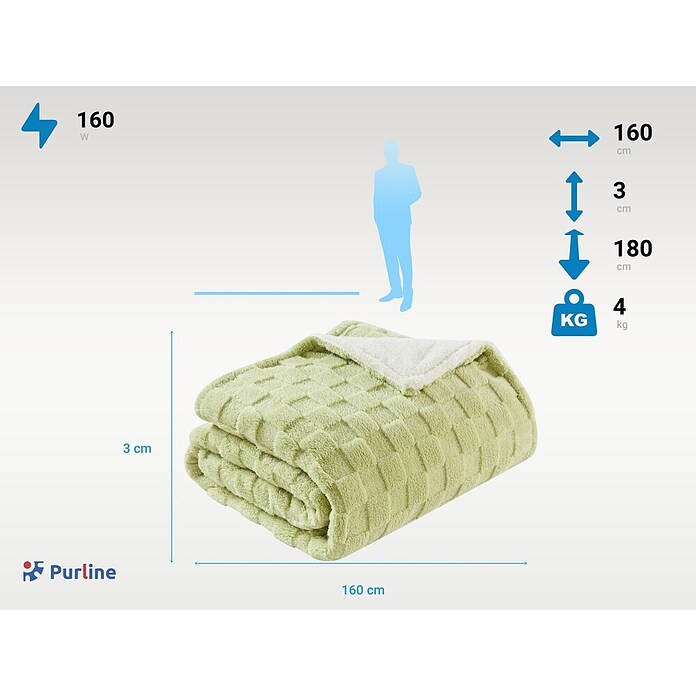 Purline Manta eléctrica Warmer Bed Plus 2 (160 W, 180 x 160 cm) | BAUHAUS