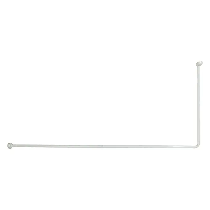 Venus Duschvorhangstange - 70 x 165 cm, Weiß, Durchmesser: 25 mm - Weiße, verstellbare Duschvorhangstange in L-Form. Die ideale Lösung für Eckduschen und Badewannen, einfache Montage.