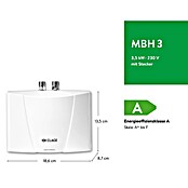 Clage Kleindurchlauferhitzer MBH3 (Ohne Armatur, 3.500 W, Durchflussmenge: 2 l/min)