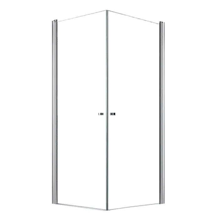 Glaszentrum Hagen Eckdusche Glaszentrum Hagen 100x100x195 cm Zeus Eckduschkabine - 100 x 100 x 195 cm, Imprägniert, Farblos, Stärke: 8 mm - Glas-Eckduschkabine mit zwei Klarglastüren und silberfarbenen Profilen.