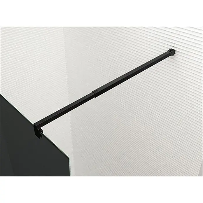 Glaszentrum Hagen Duschwand Glaszentrum Hagen 100x200 cm Walk in Dusche Grau Transparent - Eloxiert, Grau - Schwarze Duschstabilisierungsstange, verbindet Glasduschwand mit Wand für Stabilität.