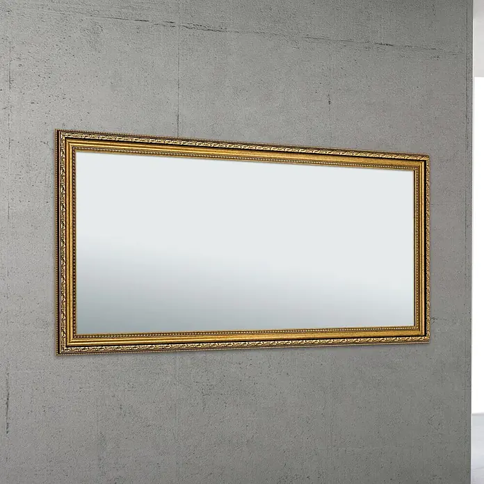 Orion Leuchten Wandspiegel - 74 x 149 cm - Großer rechteckiger Spiegel mit verziertem Goldrahmen.
